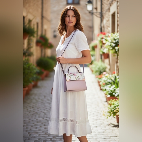 DUNE LONDON Floral Lavendar Handbag/Satchel/Crossbody - Picture 2 of 9